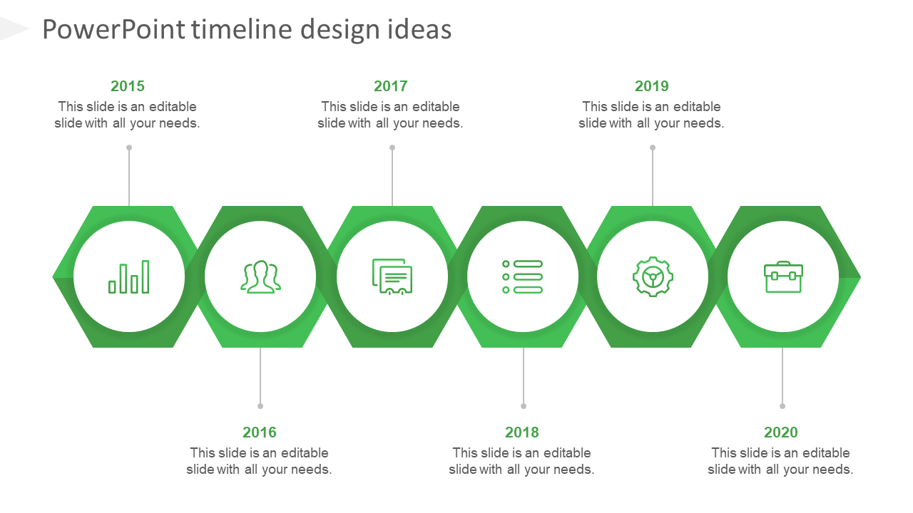 powerpoint timeline design ideas-green